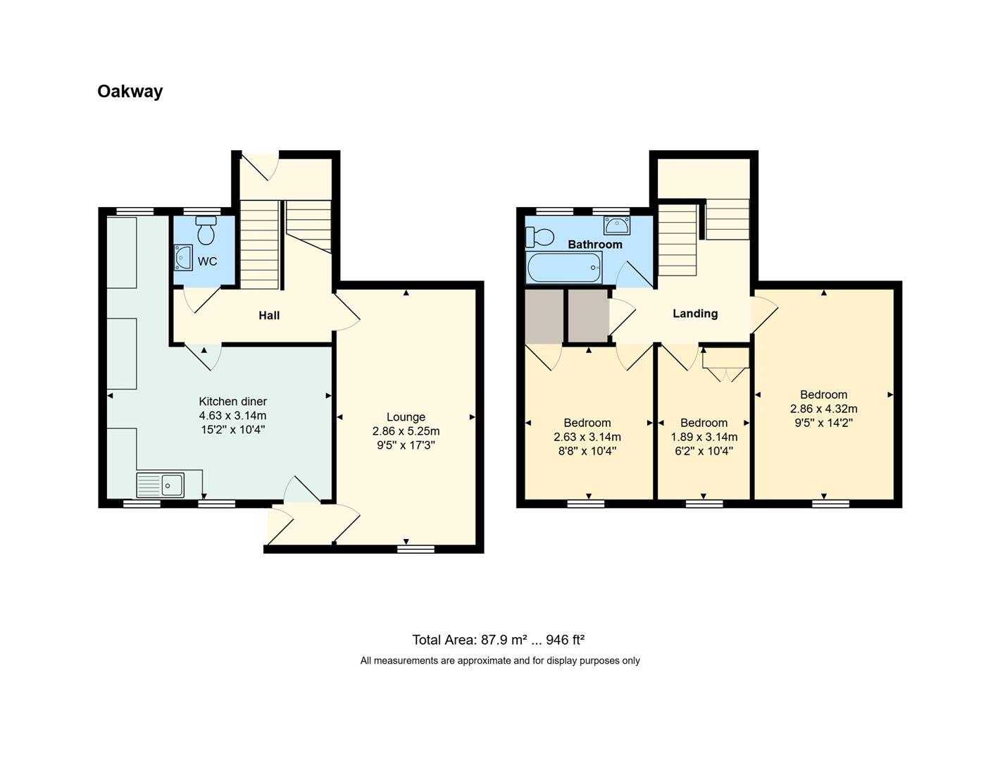 Floorplan for Oakway, Fairwater, Cardiff